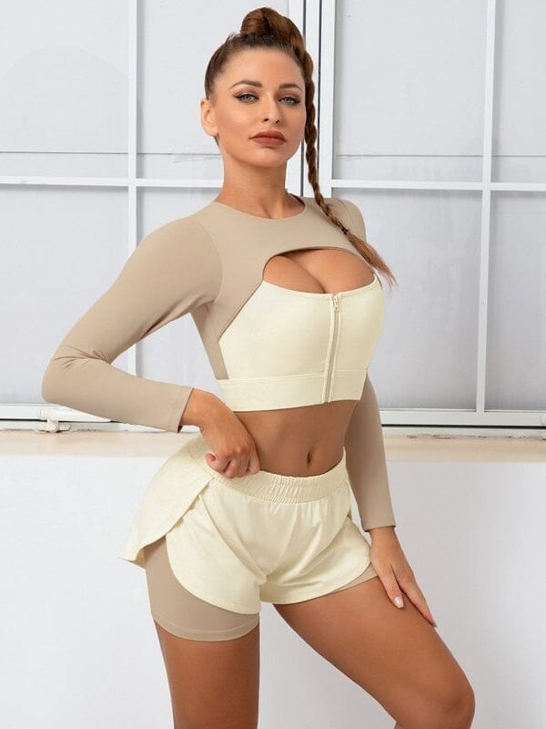 Ensemble Sport Short 2 en 1 et Crop Top - Elixy | Yogaova