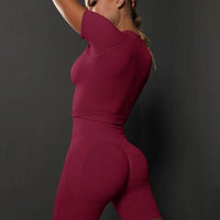 Ensemble Sport Short et Crop Top Sans Couture | Yogaova