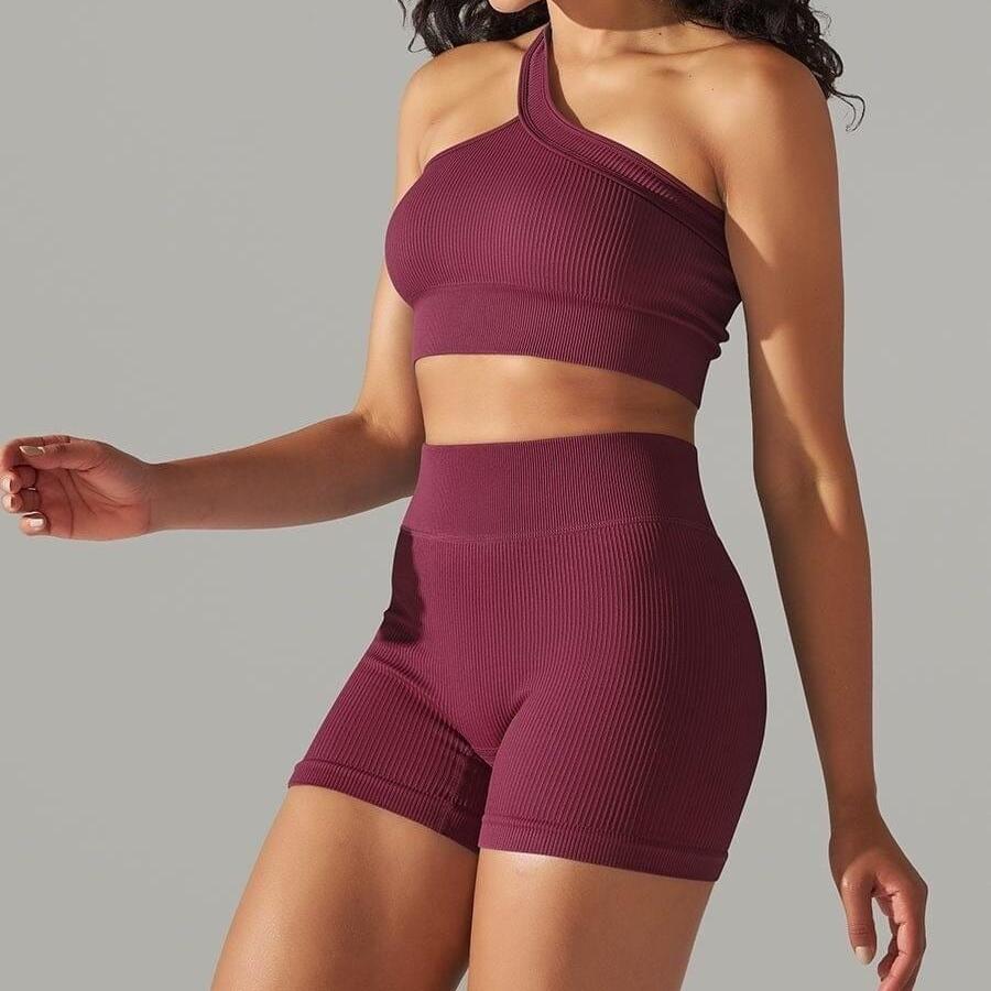 Ensemble Sport - Short et Soutien-Gorge Une Bretelle | Yogaova