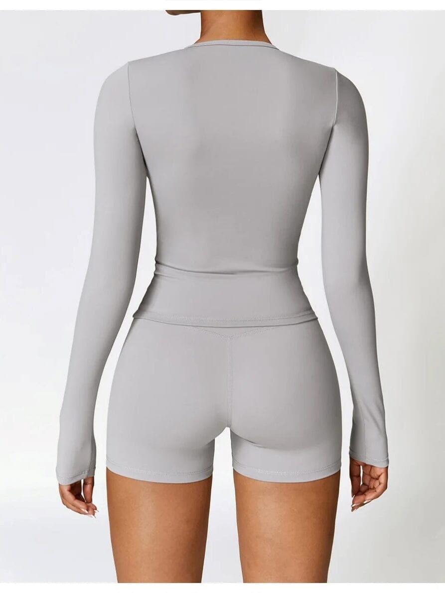 Ensemble Sport Short et T-Shirt Manches Longues - DynamoDiva | Yogaova