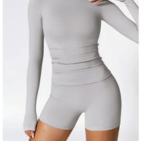 Ensemble Sport Short et T-Shirt Manches Longues - DynamoDiva | Yogaova