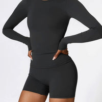 Ensemble Sport Short et T-Shirt Manches Longues - DynamoDiva | Yogaova