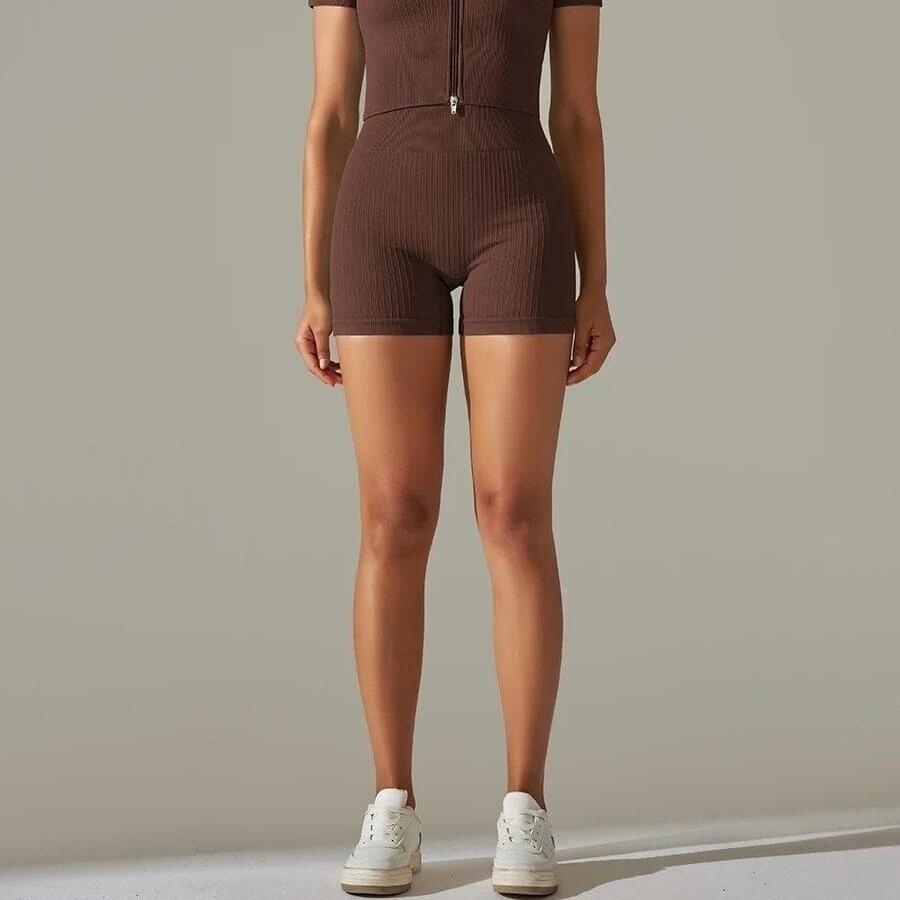 Ensemble Sport Short et Top Zippé  | Yogaova