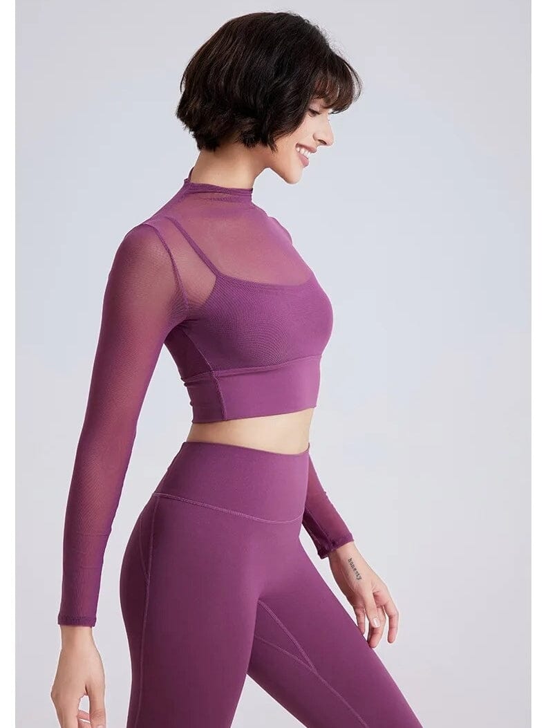 Haut Sport 2 en 1 Maille avec Brassière Rembourrée | Yogaova