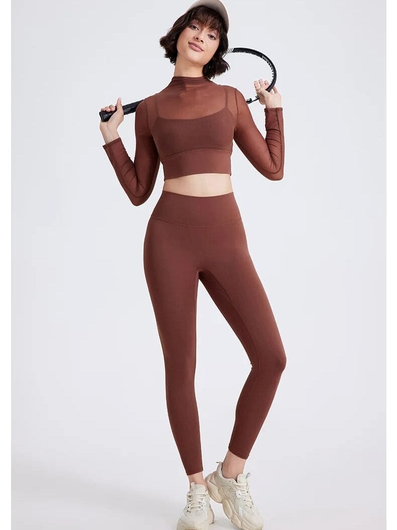 Haut Sport 2 en 1 Maille avec Brassière Rembourrée | Yogaova