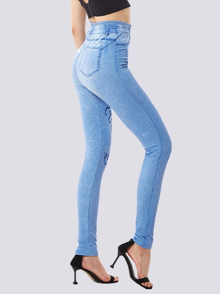 Jegging Bleu Clair Taille Haute | Yogaova
