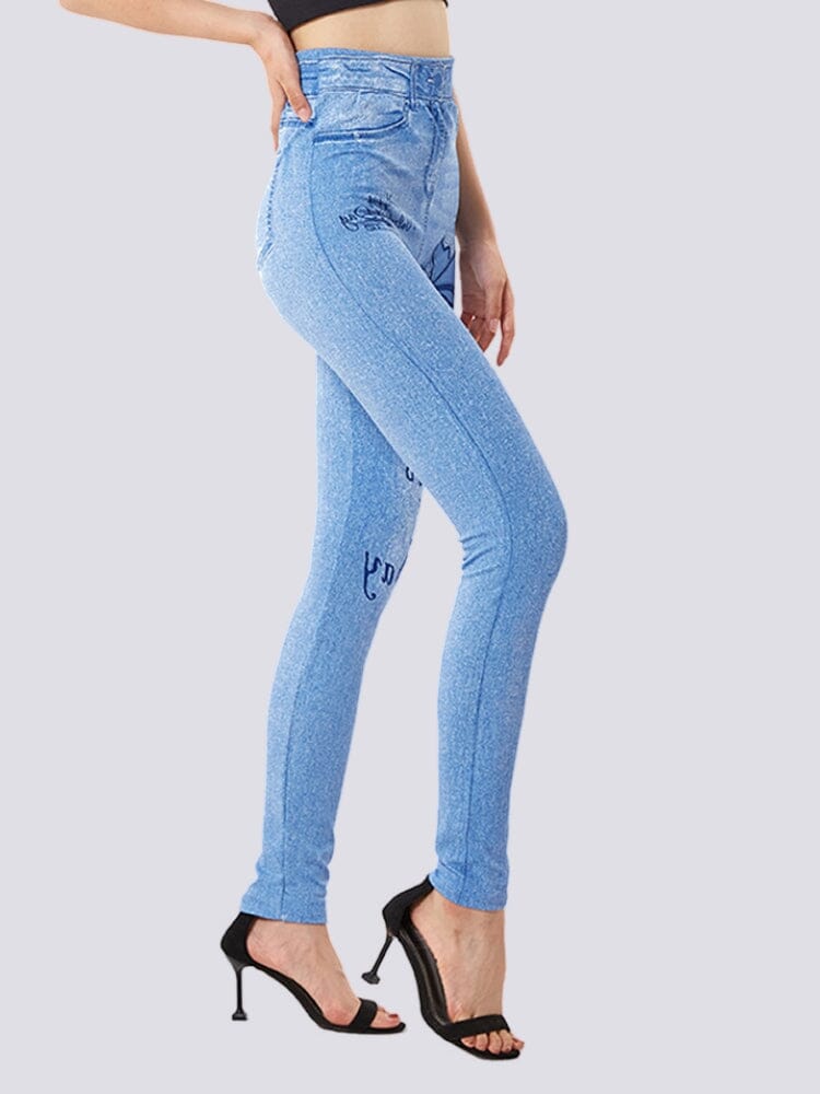 Jegging Bleu Clair Taille Haute | Yogaova