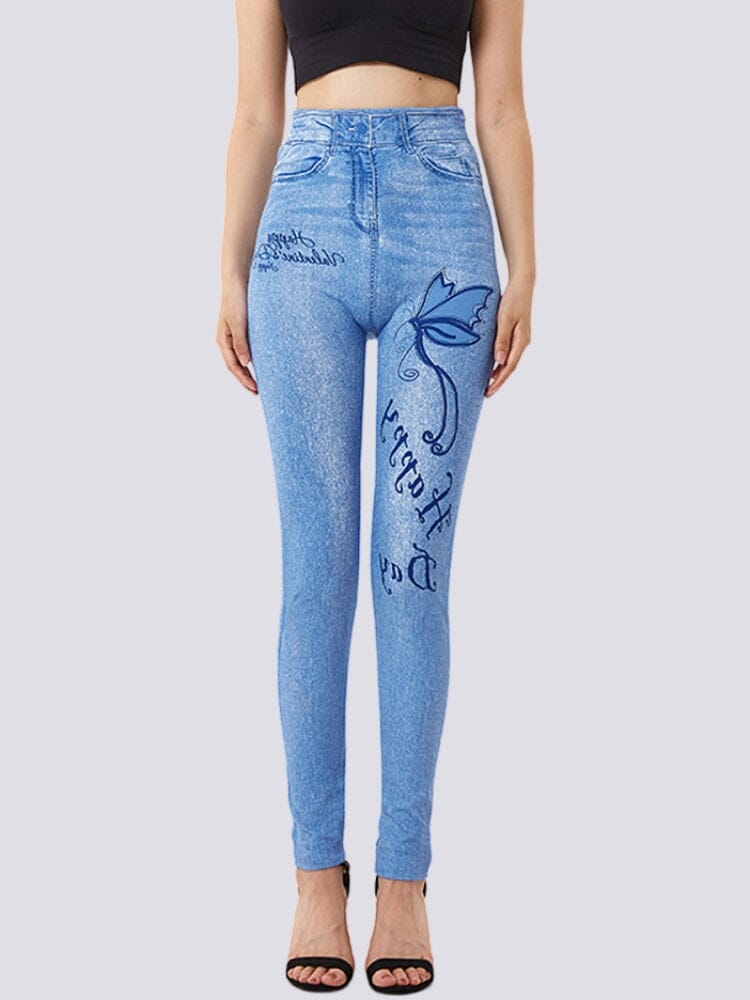 Jegging Bleu Clair Taille Haute | Yogaova