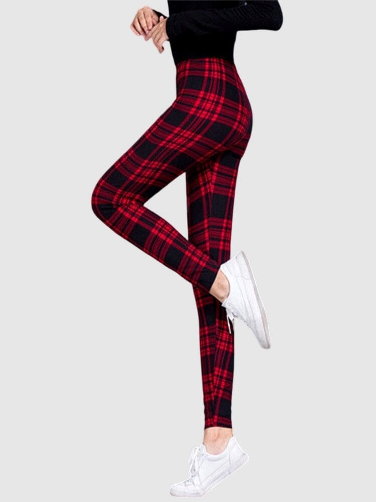 Legging Carreaux Noir et Rouge | Yogaova