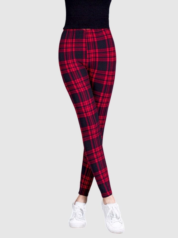 Legging Carreaux Noir et Rouge | Yogaova