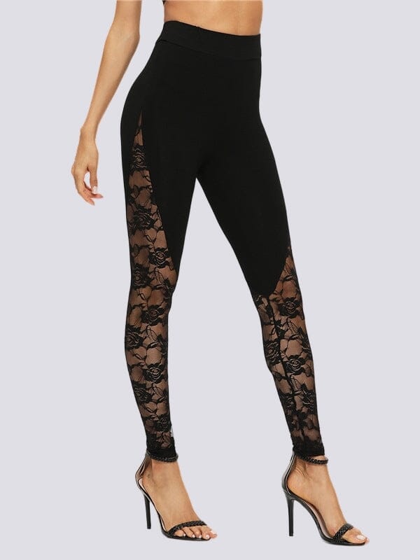 Legging Dentelle Noir | Yogaova