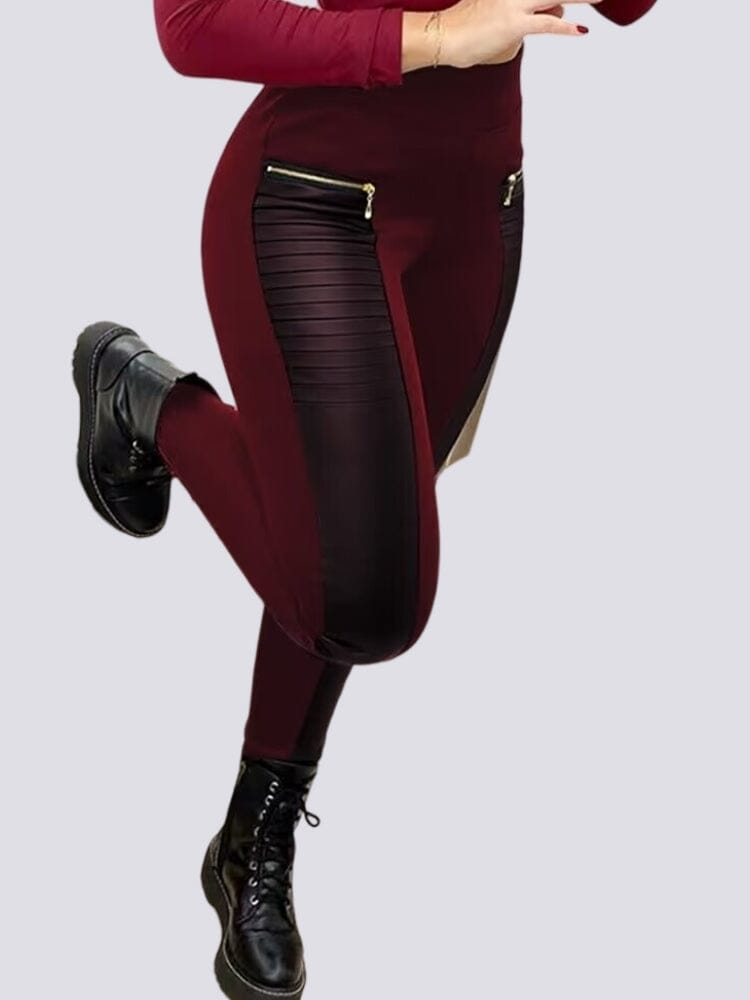 Legging Effet Cuir Taille Haute | Yogaova