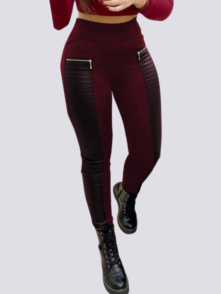 Legging Effet Cuir Taille Haute | Yogaova