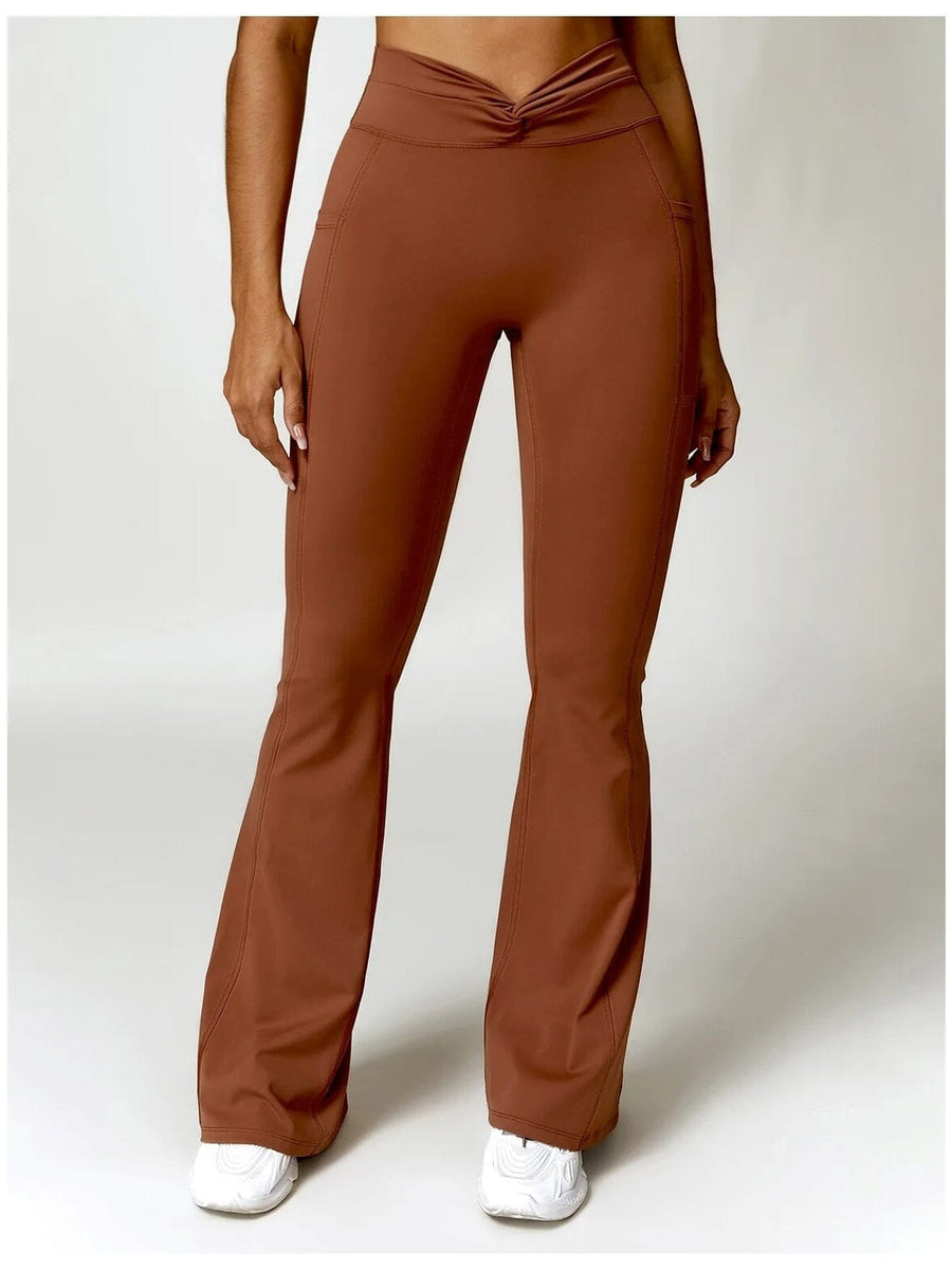 Legging Evasé Ceinture Plissée - Tendance 2024 | Yogaova