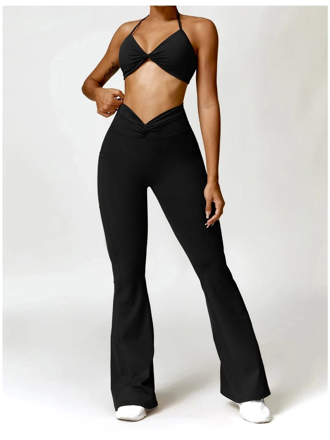 Legging Evasé Ceinture Plissée - Tendance 2024 | Yogaova