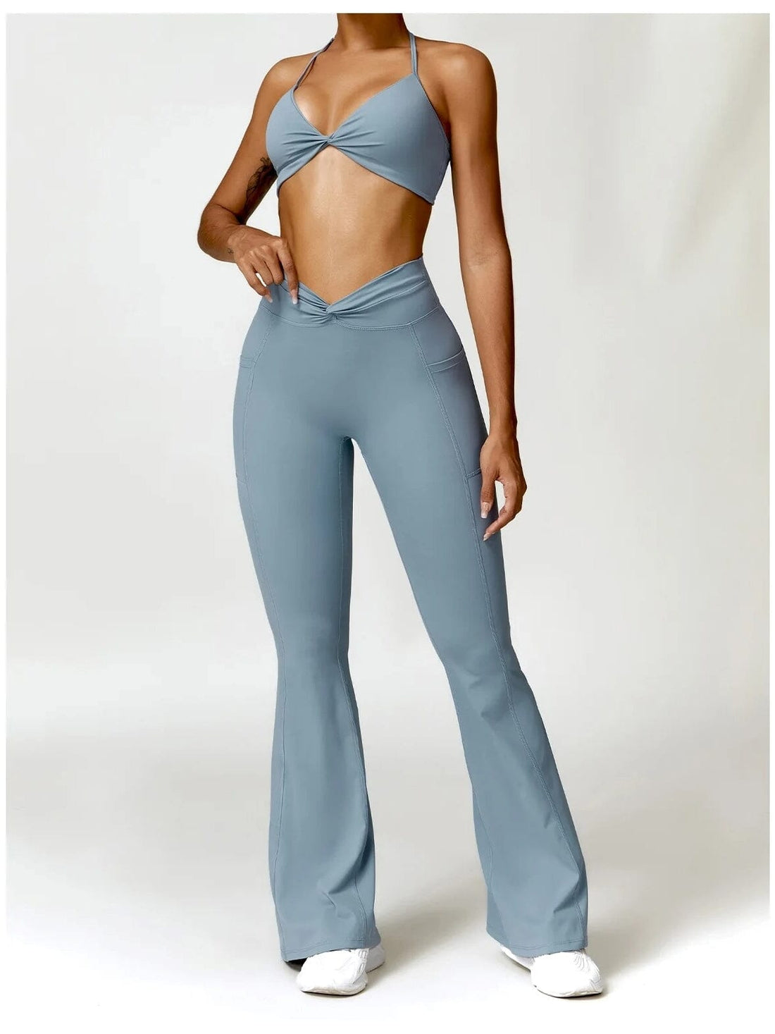 Legging Evasé Ceinture Plissée - Tendance 2024 | Yogaova