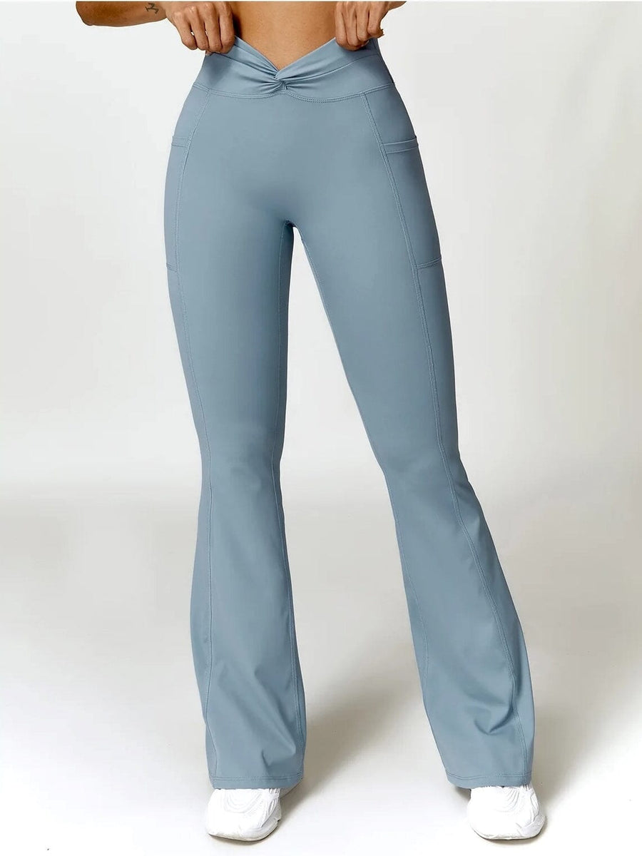 Legging Evasé Ceinture Plissée - Tendance 2024 | Yogaova