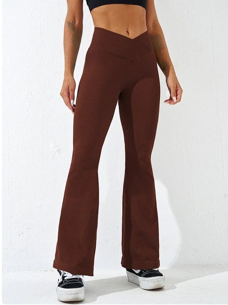Legging Évasé Côtelé Taille Croisée Push Up | Yogaova