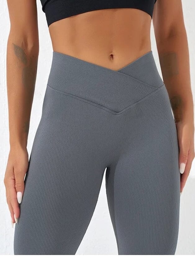Legging Évasé Côtelé Taille Croisée Push Up | Yogaova