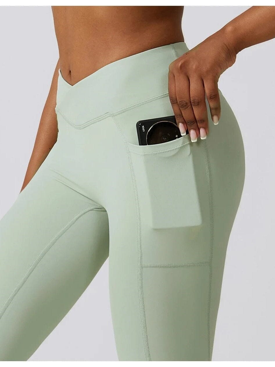 Legging Évasé Taille Croisée Sans Couture (Poche) | Yogaova