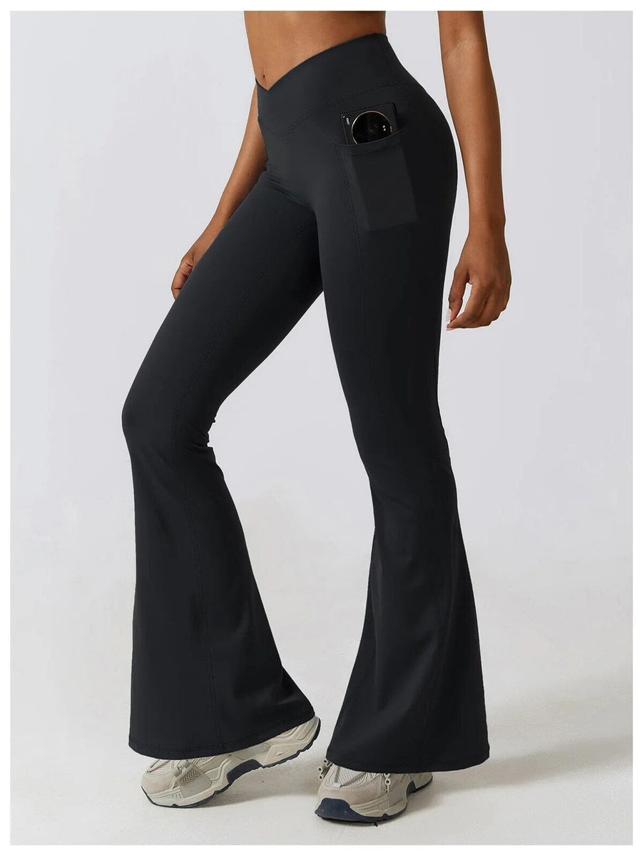 Legging Évasé Taille Croisée Sans Couture (Poche) | Yogaova