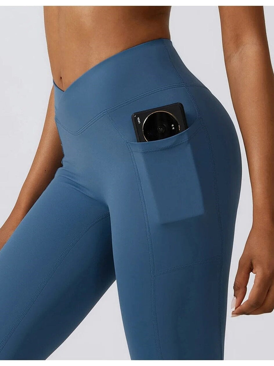 Legging Évasé Taille Croisée Sans Couture (Poche) | Yogaova