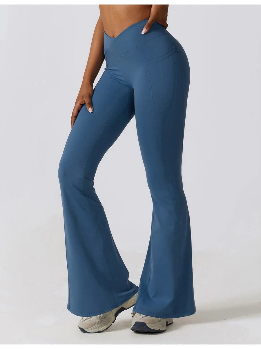 Legging Évasé Taille Croisée Sans Couture (Poche) | Yogaova