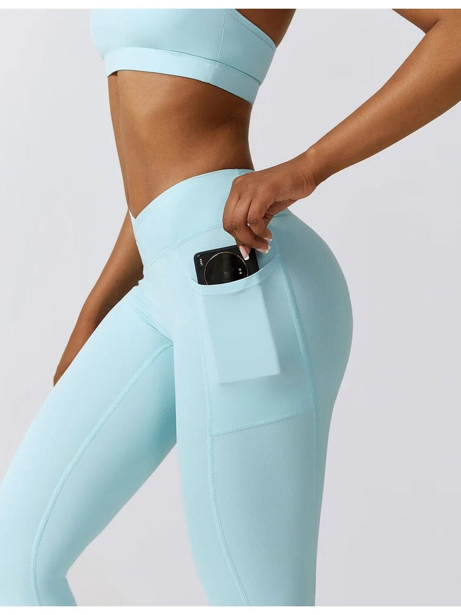 Legging Évasé Taille Croisée Sans Couture (Poche) | Yogaova