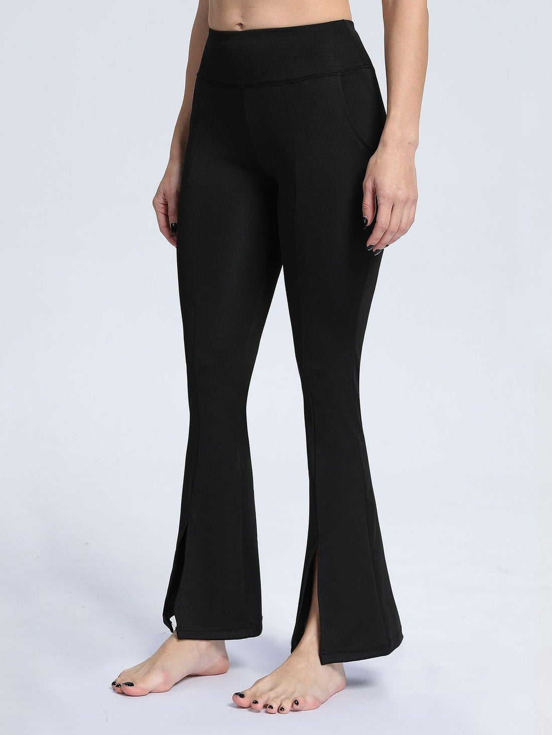 Legging Fente Devant - Noir (Poches) | Yogaova