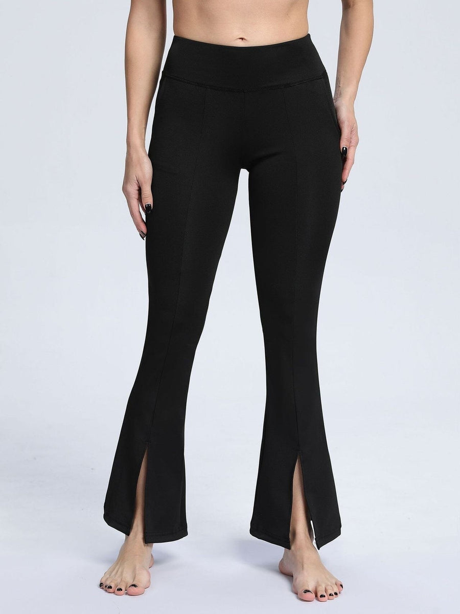 Legging Fente Devant - Noir (Poches) | Yogaova