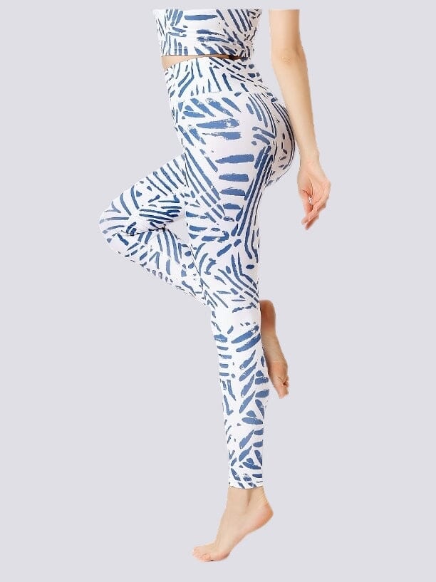 Legging Imprimé Bleu et Blanc - Sport | Yogaova
