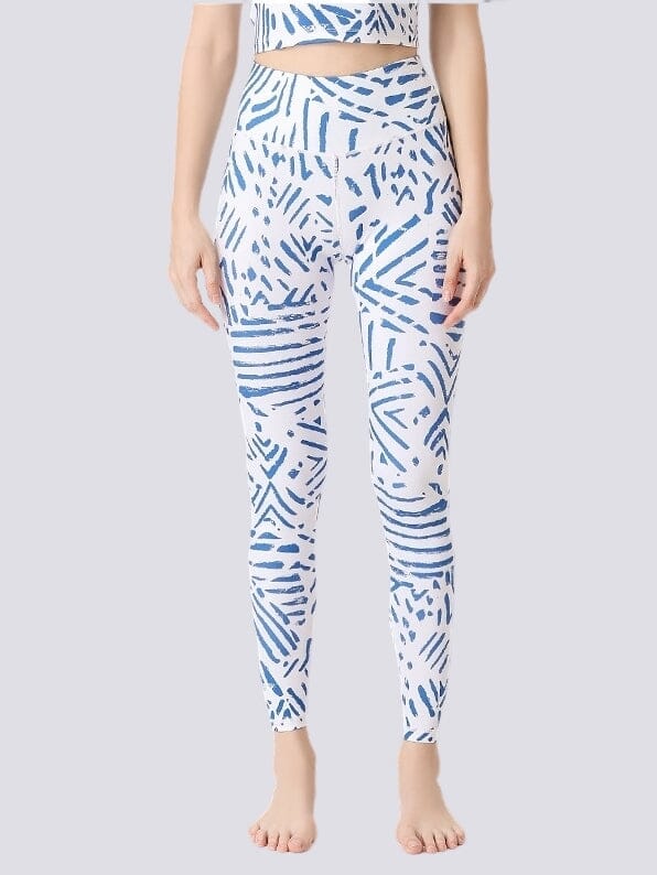 Legging Imprimé Bleu et Blanc - Sport | Yogaova
