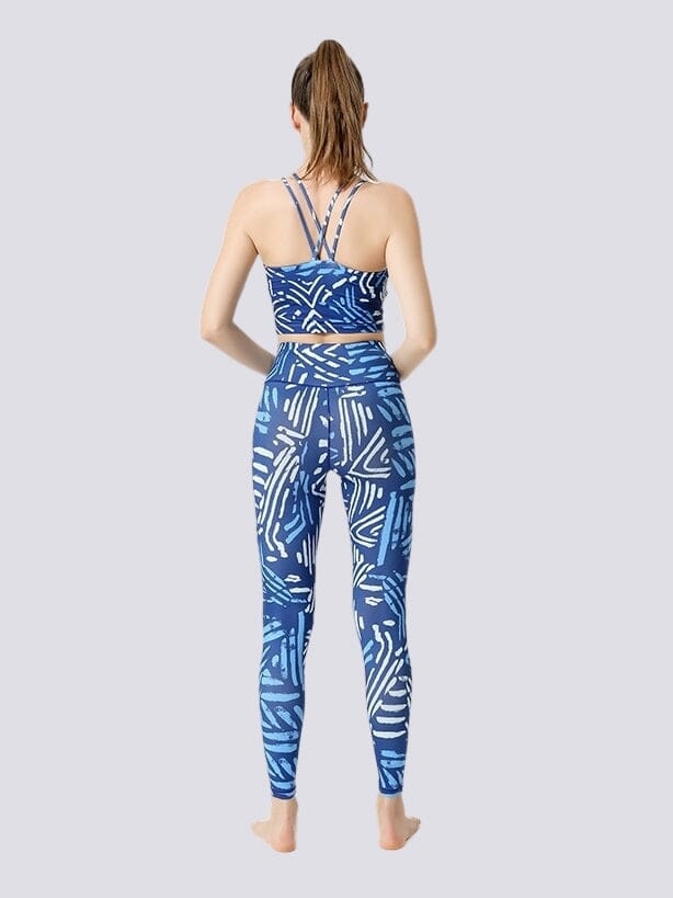 Legging Imprimé Bleu et Blanc - Sport | Yogaova