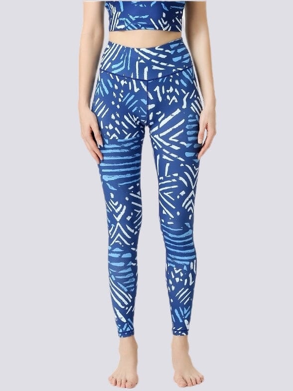 Legging Imprimé Bleu et Blanc - Sport | Yogaova
