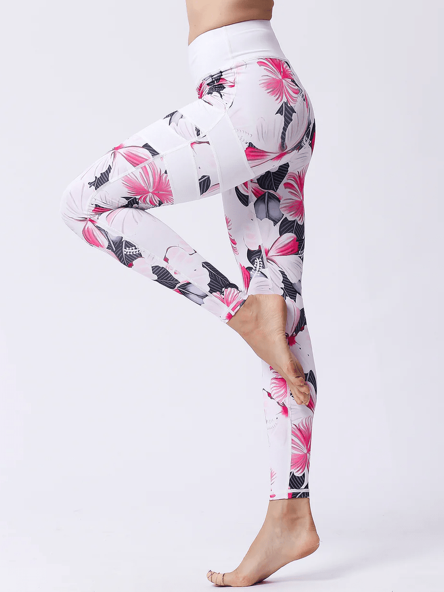 Legging Imprimé Fleuri Taille Haute | Yogaova