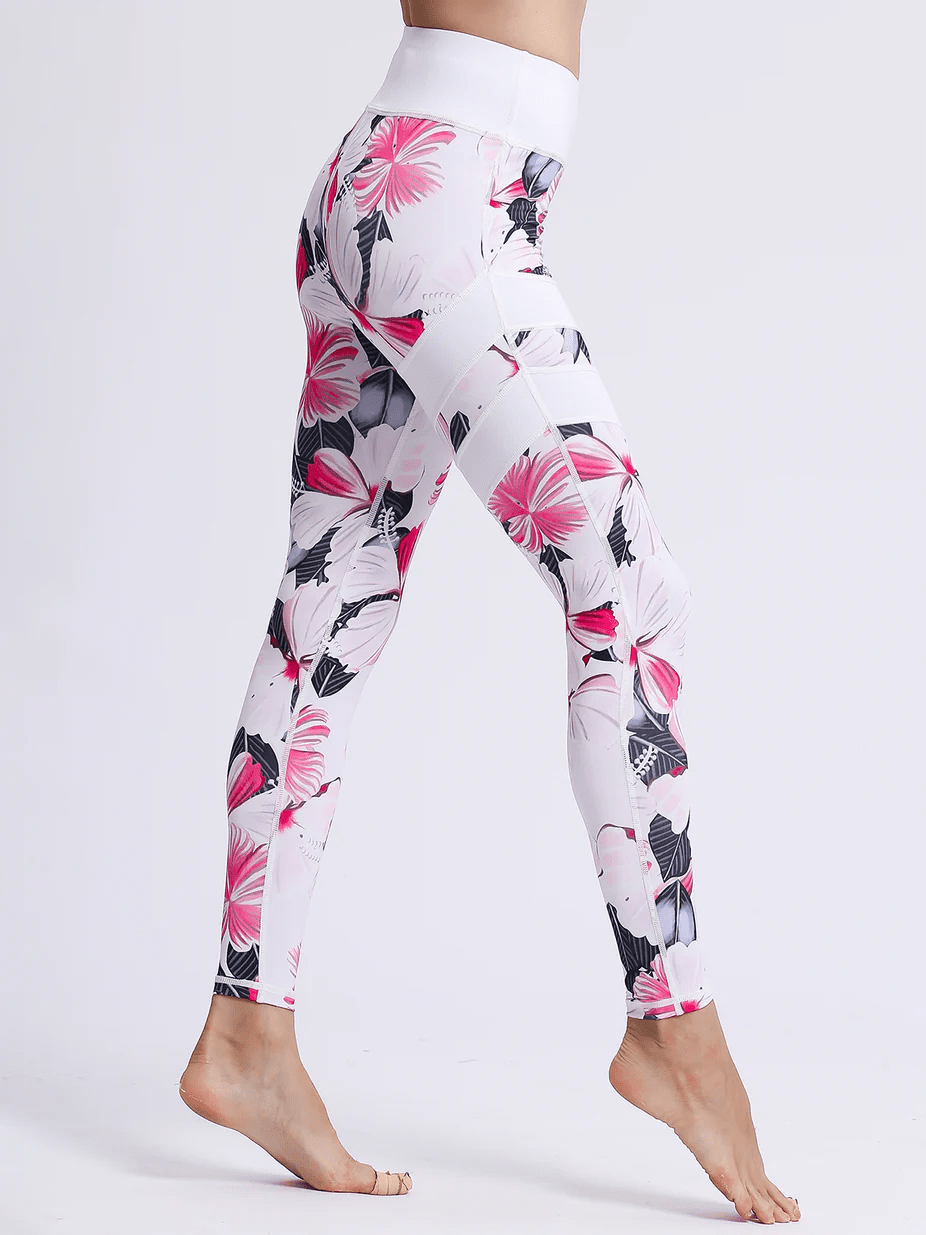 Legging Imprimé Fleuri Taille Haute | Yogaova