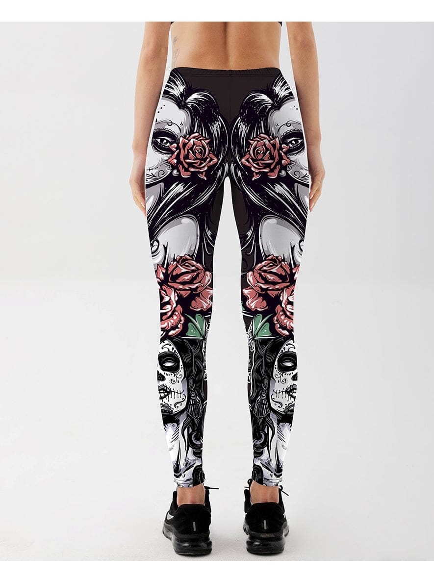 Legging Imprimé Gothique Rose | Yogaova