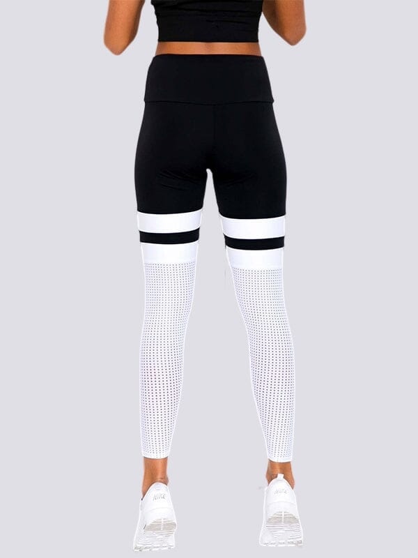 Legging Noir Blanc Sport Taille Haute | Yogaova