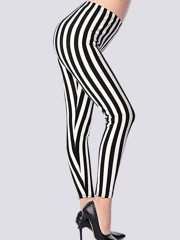 Legging Rayé Noir et Blanc | Yogaova