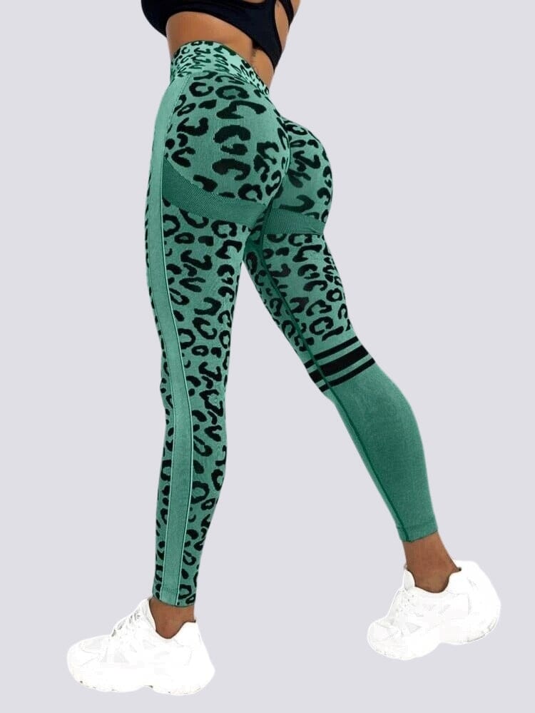 Legging Sans Couture Push Up Sport - Léopard | Yogaova