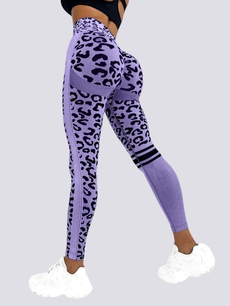Legging Sans Couture Push Up Sport - Léopard | Yogaova