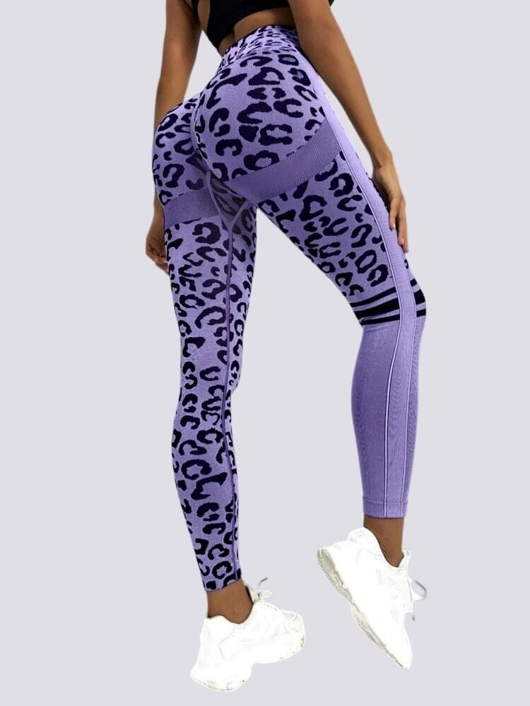 Legging Sans Couture Push Up Sport - Léopard | Yogaova