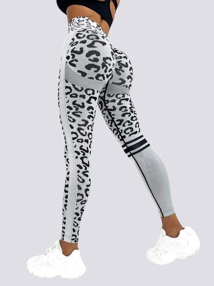 Legging Sans Couture Push Up Sport - Léopard | Yogaova