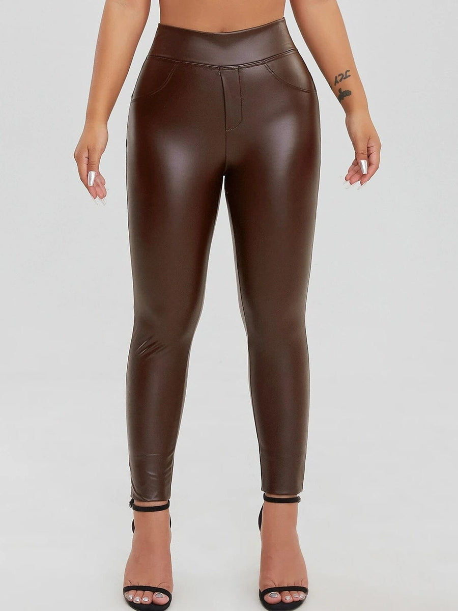 Legging Simili Cuir Affinant | Yogaova