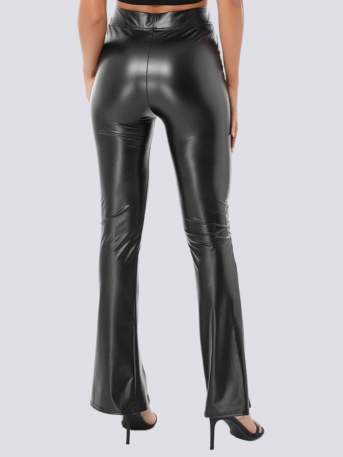 Legging Simili Cuir Évasé Fendu | Yogaova