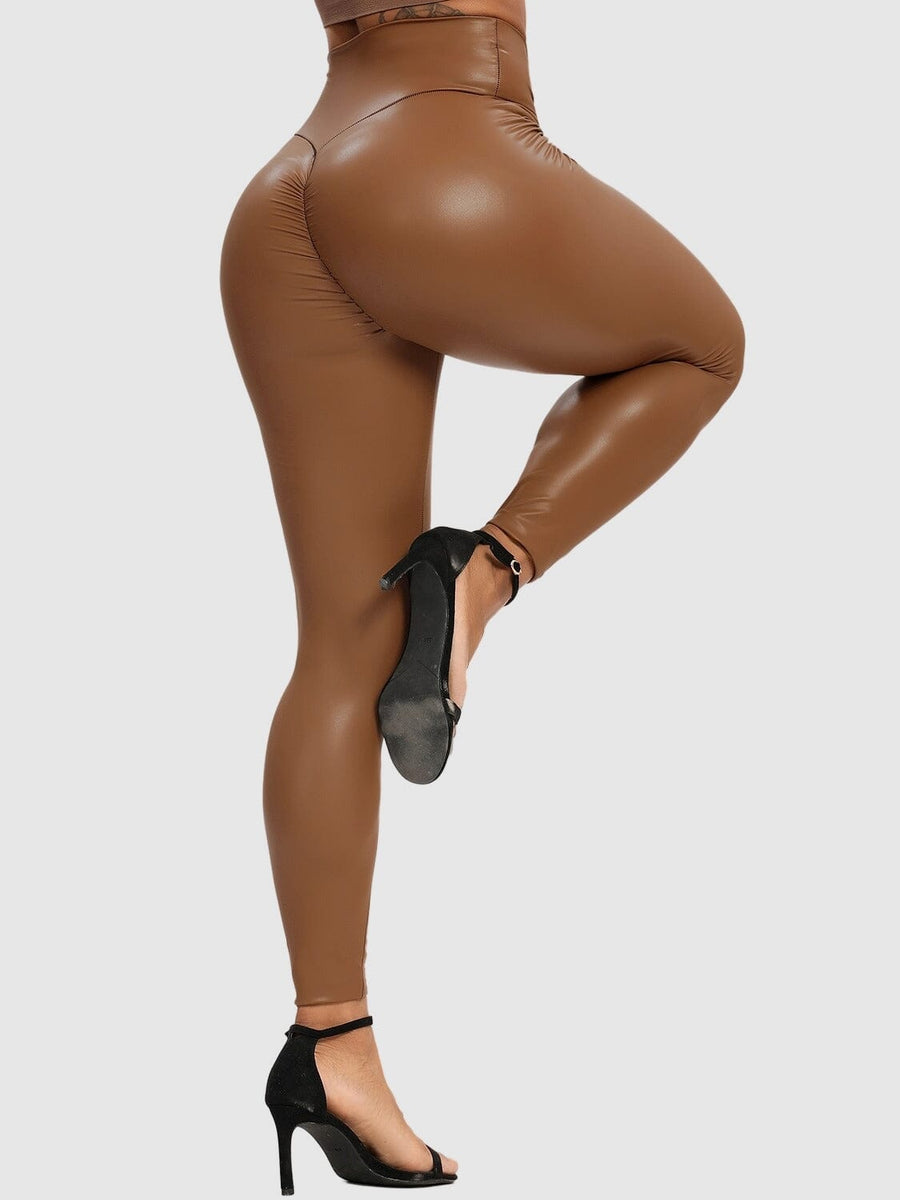Legging Simili Cuir Galbant Push Up | Yogaova