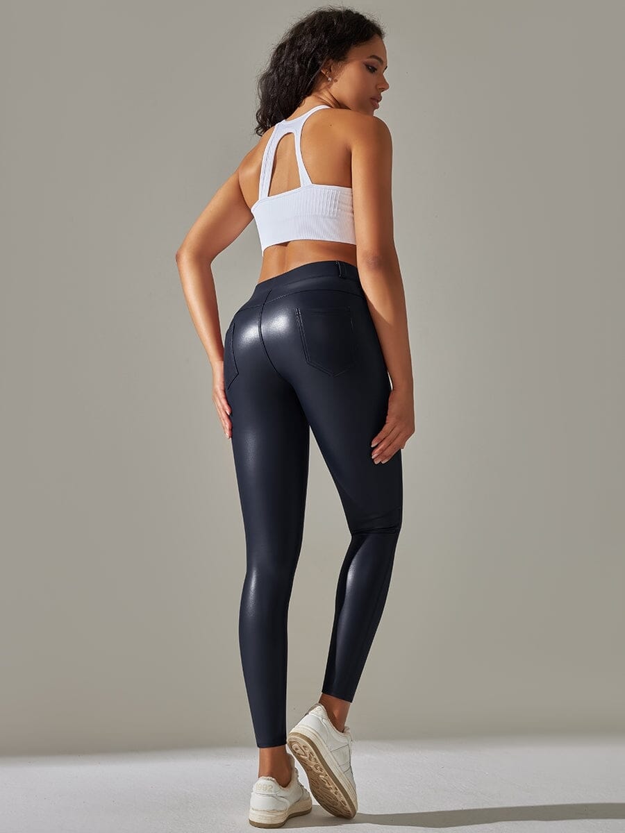 Legging Simili Cuir Intérieur Velours | Yogaova