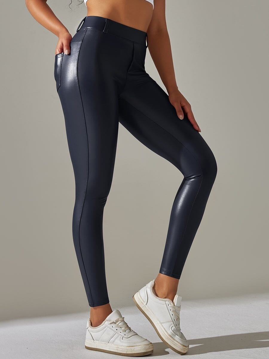 Legging Simili Cuir Intérieur Velours | Yogaova