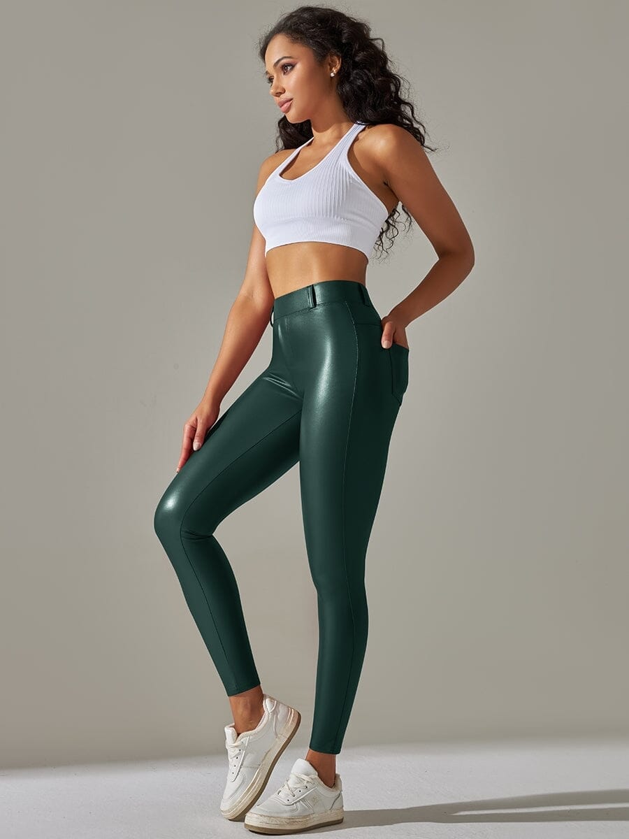 Legging Simili Cuir Intérieur Velours | Yogaova