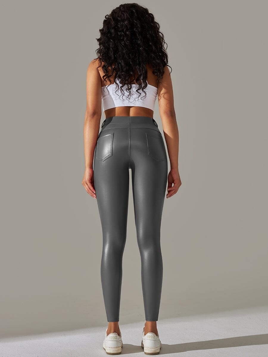 Legging Simili Cuir Intérieur Velours | Yogaova
